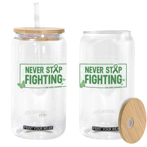 Liver Cancer Warrior Glass Can Never Stop Fighting Support Gift