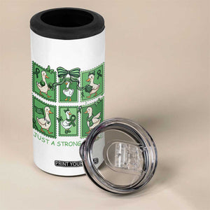 Funny Liver Cancer Warrior Support Gift 4 in 1 Can Cooler Tumbler Just A Strong Goose