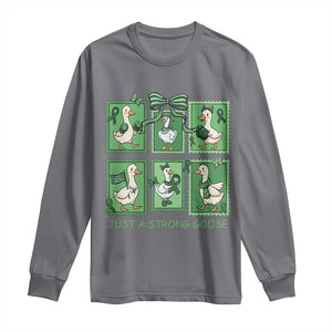 Funny Liver Cancer Warrior Support Gift Long Sleeve Shirt Just A Strong Goose