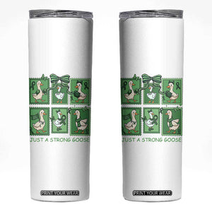 Funny Liver Cancer Warrior Support Gift Skinny Tumbler Just A Strong Goose