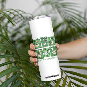 Funny Liver Cancer Warrior Support Gift Skinny Tumbler Just A Strong Goose