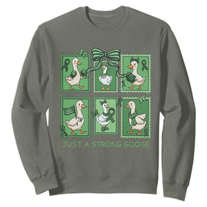 Funny Liver Cancer Warrior Support Gift Sweatshirt Just A Strong Goose