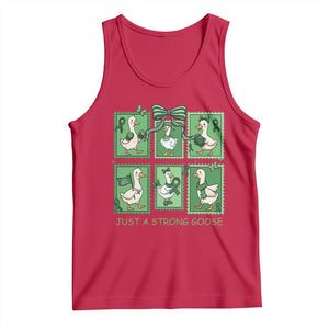 Funny Liver Cancer Warrior Support Gift Tank Top Just A Strong Goose