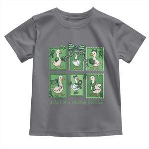 Funny Liver Cancer Warrior Support Gift Toddler T Shirt Just A Strong Goose