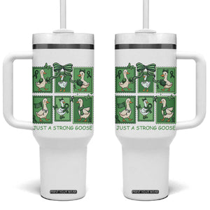 Funny Liver Cancer Warrior Support Gift Tumbler With Handle Just A Strong Goose