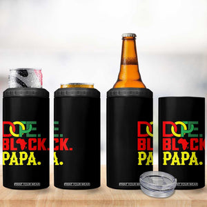 Dope Black Papa 4 in 1 Can Cooler Tumbler Melanin King Fathers Day Gift