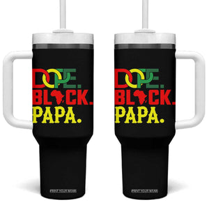 Dope Black Papa Tumbler With Handle Melanin King Fathers Day Gift