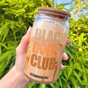 Black Dads Club Glass Can African American Fathers Day Gift