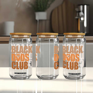 Black Dads Club Glass Can African American Fathers Day Gift