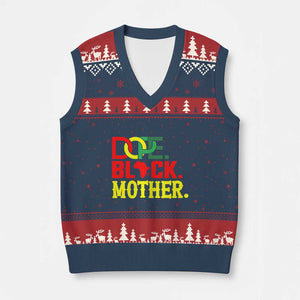 Proud African American Mom Gift V-Neck Knit Sweater Vest Dope Black Mother