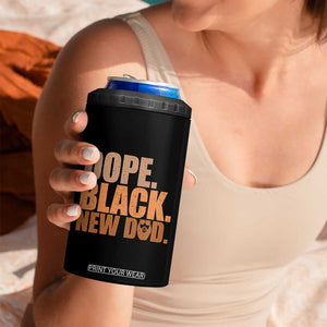 Proud Black New Dad 4 in 1 Can Cooler Tumbler African American Fathers Day Gift