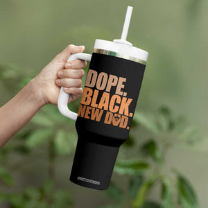 Proud Black New Dad Tumbler With Handle African American Fathers Day Gift