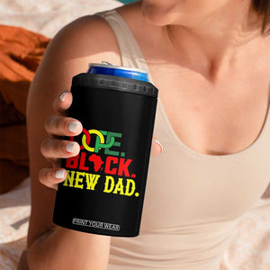First Father's Day African American Dad 4 in 1 Can Cooler Tumbler New Dad Gift