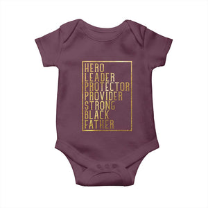Strong Black Father Baby Onesie Hero Leader Provider Protector Gift