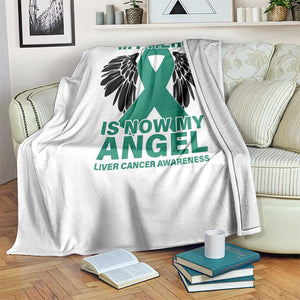 Liver Cancer Awareness Memorial Gift Throw Blanket My Hero Is Now My Angel
