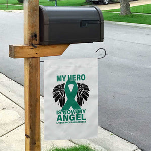 Liver Cancer Awareness Memorial Gift Garden Flag My Hero Is Now My Angel