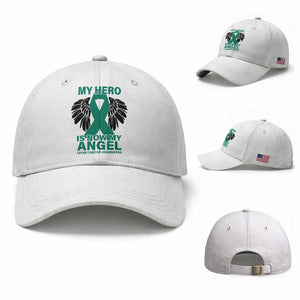 Liver Cancer Awareness Memorial Gift Baseball Cap My Hero Is Now My Angel