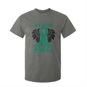 Liver Cancer Awareness Memorial Gift T Shirt For Kid My Hero Is Now My Angel