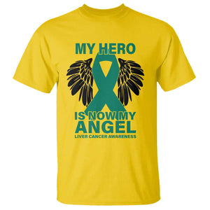 Liver Cancer Awareness Memorial Gift T Shirt My Hero Is Now My Angel
