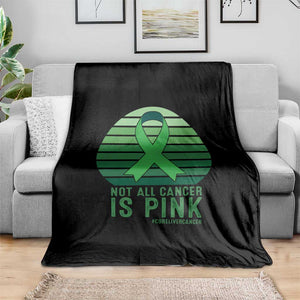 Liver Cancer Awareness Throw Blanket Not All Cancer Is Pink Ribbon Support Gift