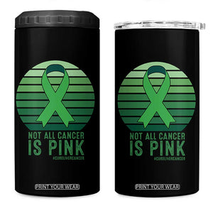 Liver Cancer Awareness 4 in 1 Can Cooler Tumbler Not All Cancer Is Pink Ribbon Support Gift