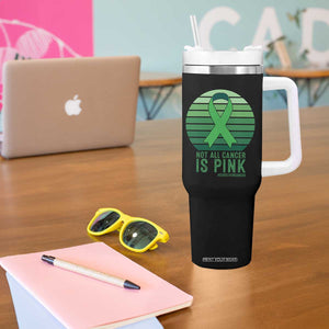 Liver Cancer Awareness Tumbler With Handle Not All Cancer Is Pink Ribbon Support Gift