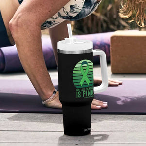 Liver Cancer Awareness Tumbler With Handle Not All Cancer Is Pink Ribbon Support Gift