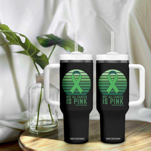 Liver Cancer Awareness Tumbler With Handle Not All Cancer Is Pink Ribbon Support Gift