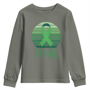 Liver Cancer Awareness Youth Sweatshirt Not All Cancer Is Pink Ribbon Support Gift