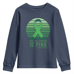 Liver Cancer Awareness Youth Sweatshirt Not All Cancer Is Pink Ribbon Support Gift