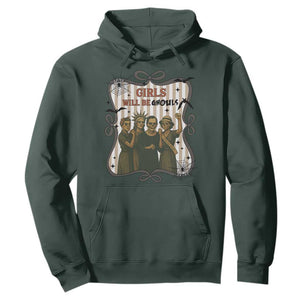 Halloween Feminist Hoodie Girls Will Be Ghouls Women Empowerment TS12 Dark Forest Green Print Your Wear