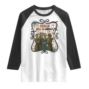 Halloween Feminist Raglan Shirt Girls Will Be Ghouls Women Empowerment TS12 White Black Print Your Wear