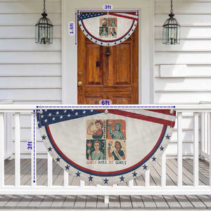 Girls Will Be Girls Patriotic Fan Flag Feminist USA Women