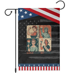 Girls Will Be Girls Garden Flag Patriotic Feminist USA Women TS12 Distressed Black Blue Print Your Wear