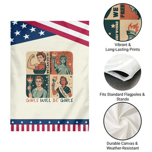 Girls Will Be Girls Garden Flag Patriotic Feminist USA Women TS12