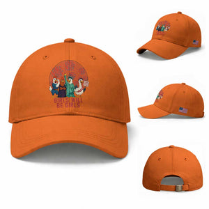 Girls Will Be Girls Baseball Cap Funny Patriotic Feathered Feminists Ducks TS12 Baseball Cap Universal Fit Orange Print Your Wear