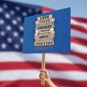 Human Rights Bookish Protest Sign Kindness Peace Equality Flower For Women TS12 Horizontal 18" × 24" Blue Print Your Wear