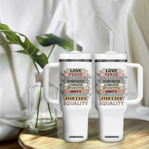Human Rights Bookish Tumbler With Handle Kindness Peace Equality Flower For Women TS12 Print Your Wear