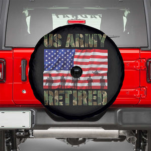 Retired Veteran Spare Tire Cover American Flag US Army Patriotic USA Pride TS12 Black Print Your Wear