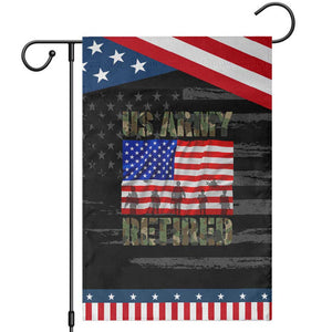 Retired Veteran Garden Flag American Flag US Army Patriotic USA Pride TS12 Distressed Black Blue Print Your Wear