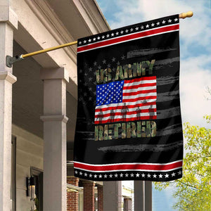 Retired Veteran Garden Flag American Flag US Army Patriotic USA Pride TS12 Distressed Black Red Print Your Wear
