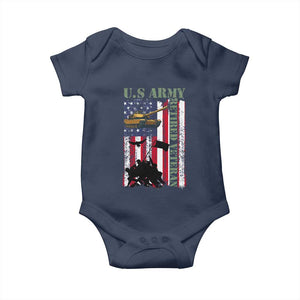 Retired Army Baby Onesie American Flag US Patriotic USA Pride TS12 Navy Print Your Wear