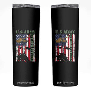 Retired Army Skinny Tumbler American Flag US Patriotic USA Pride TS12 Black Print Your Wear