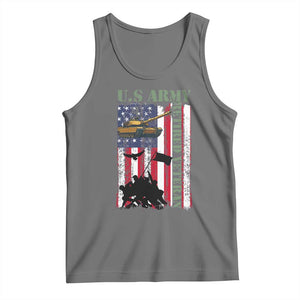Retired Army Tank Top American Flag US Patriotic USA Pride TS12 Black Heather Print Your Wear