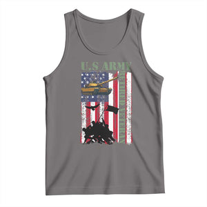 Retired Army Tank Top American Flag US Patriotic USA Pride TS12 Deep Heather Print Your Wear