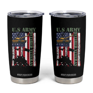 Retired Army Tumbler Cup American Flag US Patriotic USA Pride TS12 Black Print Your Wear