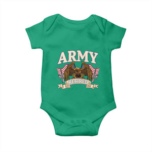 Retirement Army Veteran Baby Onesie American Flag USA Patriotic TS12 Irish Green Print Your Wear