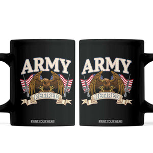 Retirement Army Veteran Coffee Mug American Flag USA Patriotic TS12 Black Print Your Wear