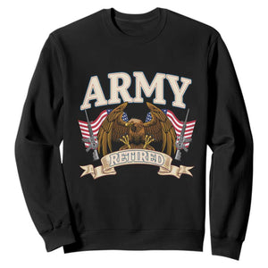 Retirement Army Veteran Sweatshirt American Flag USA Patriotic TS12 Black Print Your Wear