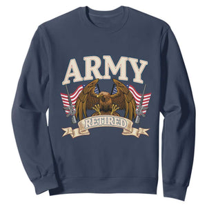 Retirement Army Veteran Sweatshirt American Flag USA Patriotic TS12 Navy Print Your Wear